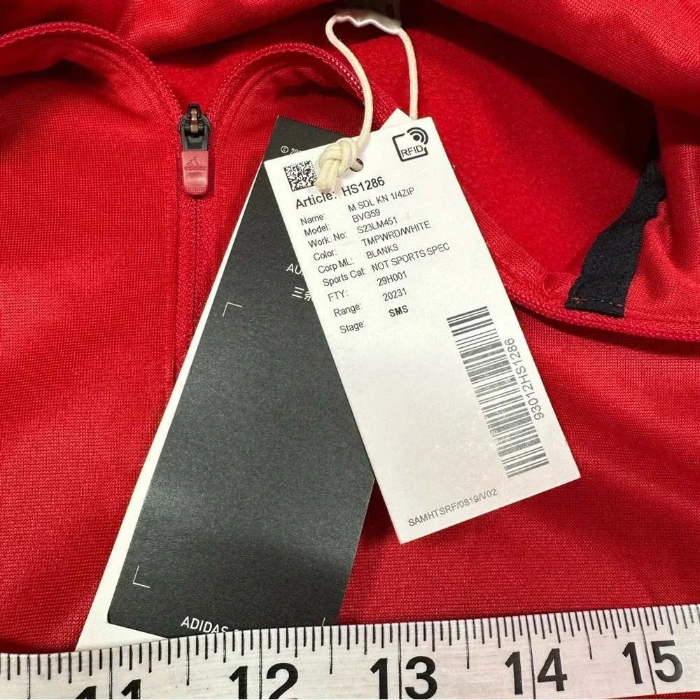 adidas 1/2 zip training sports jacket men's medium training sportswear